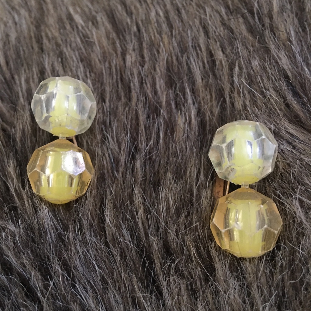 Vintage Signed Richelieu Dangle Bead Clip Earrings